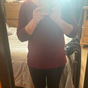 Shop Basic maroon long sleeve top